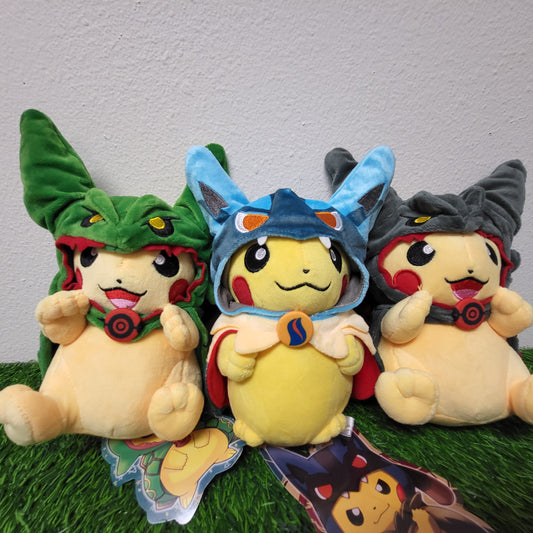 PONCHO PIKACHU PLUSHIES + Free Keychains/Stickers/tcg